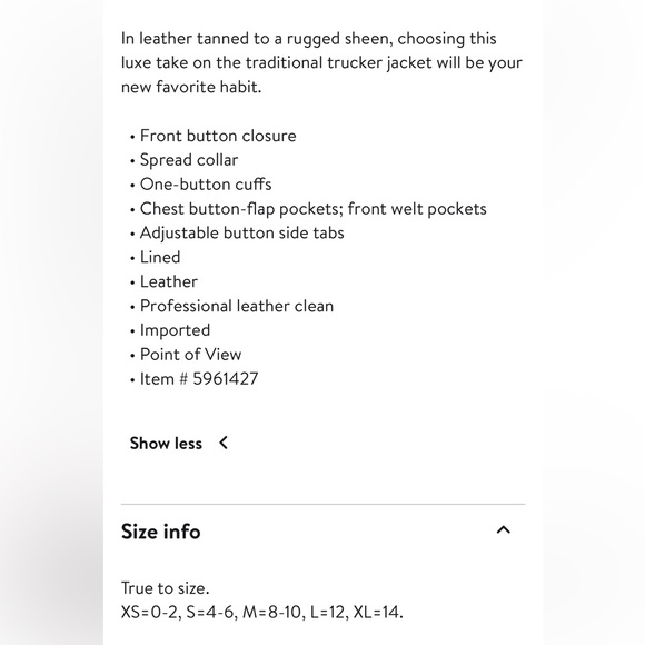 NWT Lucky Brand Leather Trucker Jacket size XL - Picture 6 of 16